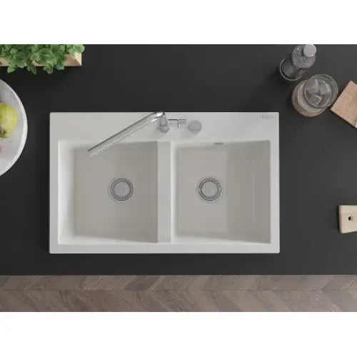 Hektor Kjøkkenvask 2 Kummer 800x480 Mm Hvit - 6521802000-20