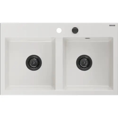 Hektor Kjøkkenvask 2 Kummer 800x480 Mm Hvit 6521802000-20-b