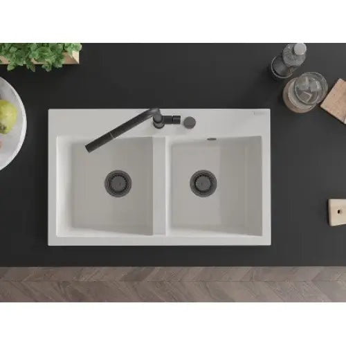Hektor Kjøkkenvask 2 Kummer 800x480 Mm Hvit 6521802000-20-b