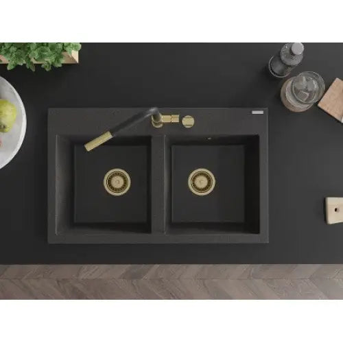 Hektor Kjøkkenvask 2 Kummer 800x480 Mm Svart/grå - 6521802000-76-g