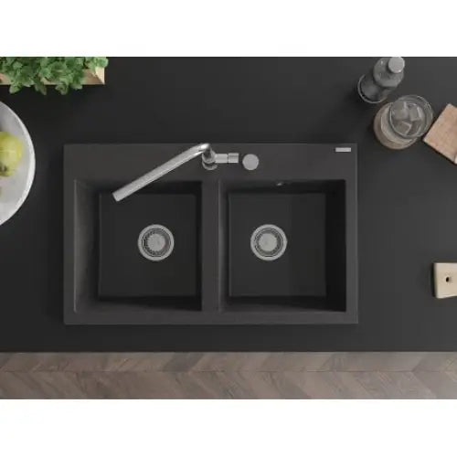 Hektor Kjøkkenvask 2 Kummer 800x480 Mm Svart/grå - 6521802000-76