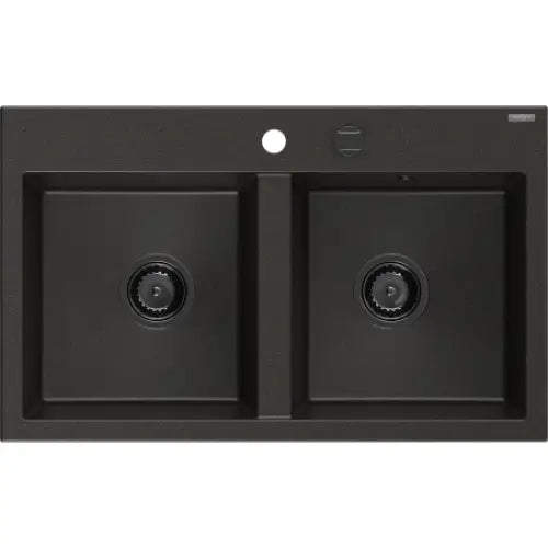 Hektor Kjøkkenvask 2 Kummer 800x480 Mm Svart/gull 6521802000-75-b