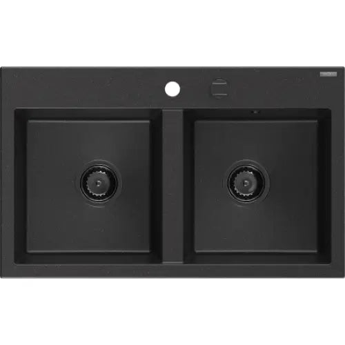 Hektor Kjøkkenvask 2 Kummer 800x480 Mm Svart/sølv 6521802000-73-b