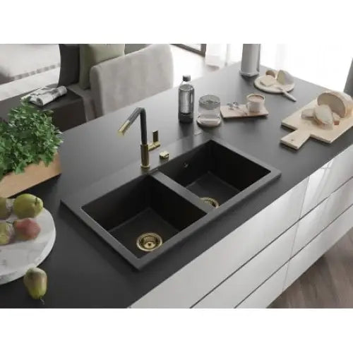 Hektor Kjøkkenvask 2 Kummer 800x480 Mm Svart - 6521802000-77-g