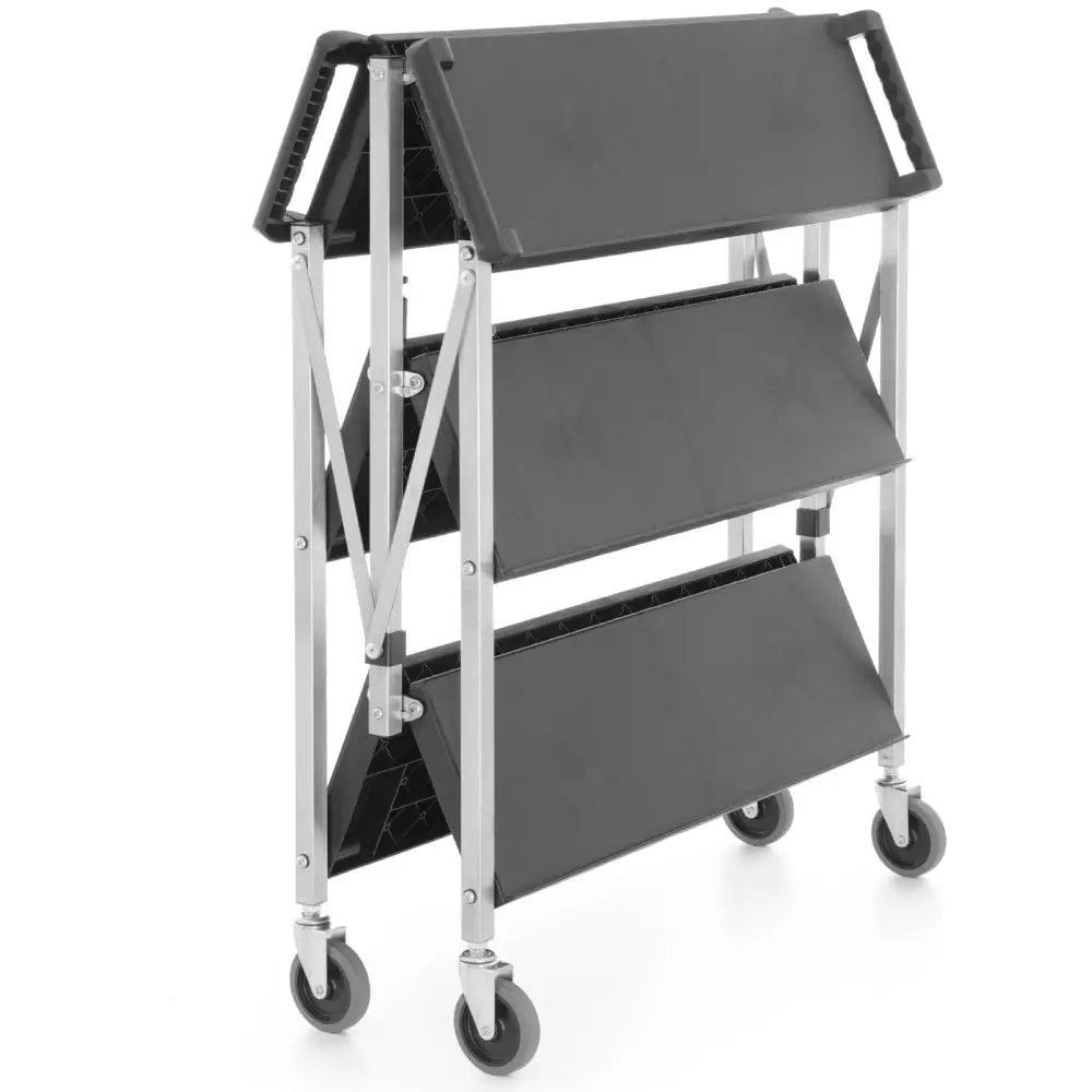 Hendi 810231 - Sammenleggbar Mobil Matvogn med 3 Hyller 90 Kg