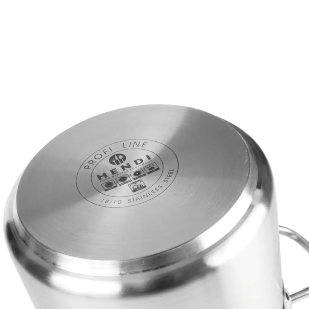 Hendi 832509 Høy Stål Kasserolle M/ Lokk 16 l - Profi Line