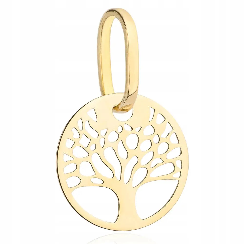 Hengesmykke Sirkel med Treet i Gullkvalitet