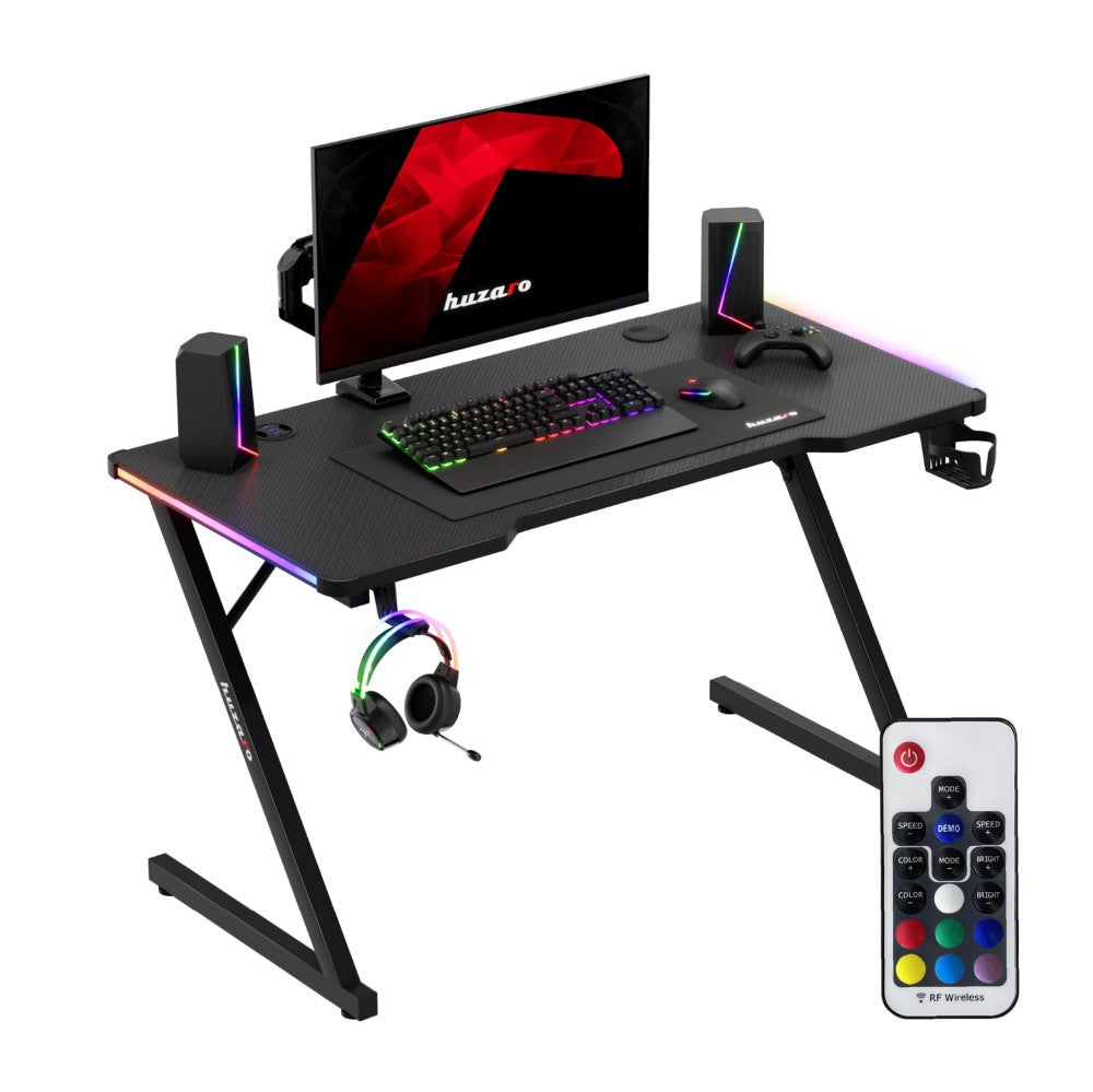 Huzaro Hero 2.5 RGB gamingbord 120 cm – RGB LED-belysning tent langs bordkanten