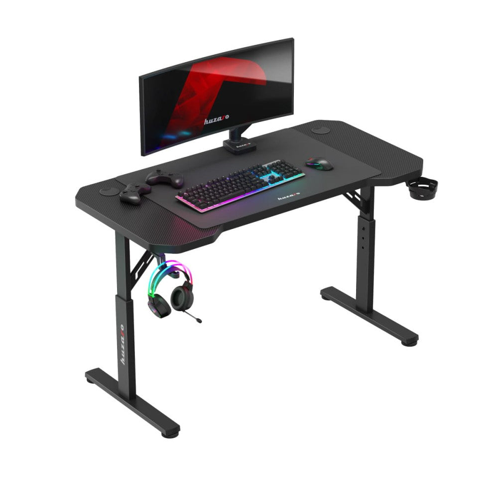 Huzaro Hero 2.6 svart gamingbord 120 cm – produktbilde sett forfra