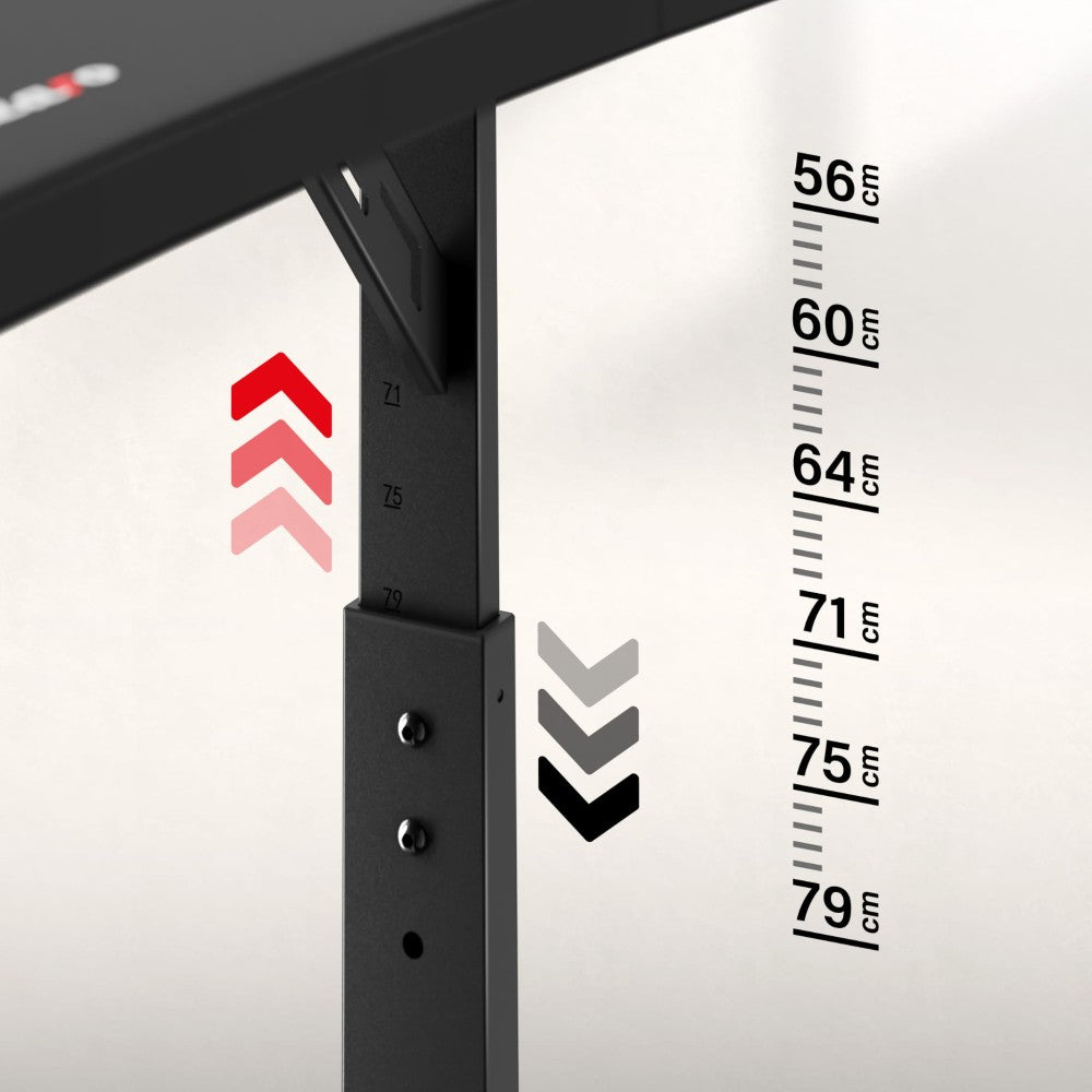 Høydejusteringsmekanisme på Huzaro Hero 3.6 Black gamingbord