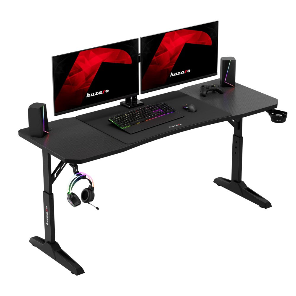 Huzaro Hero 4.6 Black gamingbord 160 cm bred bordplate, svart finish