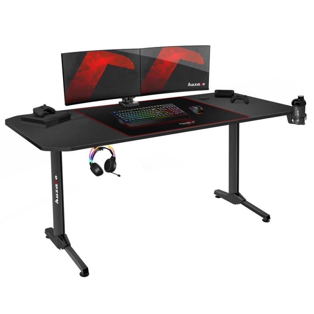 Huzaro Hero 4.7 gamingbord svart 160 cm med carbonbelagt MDF-plate og stålramme