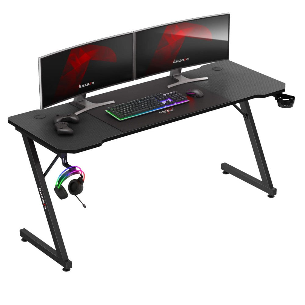 Huzaro Hero 4.8 gamingbord svart 160 cm – frontvisning