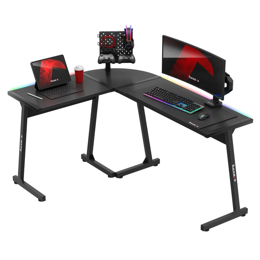Huzaro Hero 6.0 RGB LED-belysning aktiv under bordkanten nærbilde