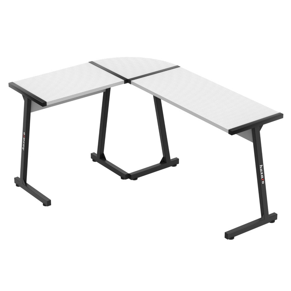 Huzaro Hero 6.0 hvit – hjørnekonstruksjon sett ovenfra, dybde 112 cm