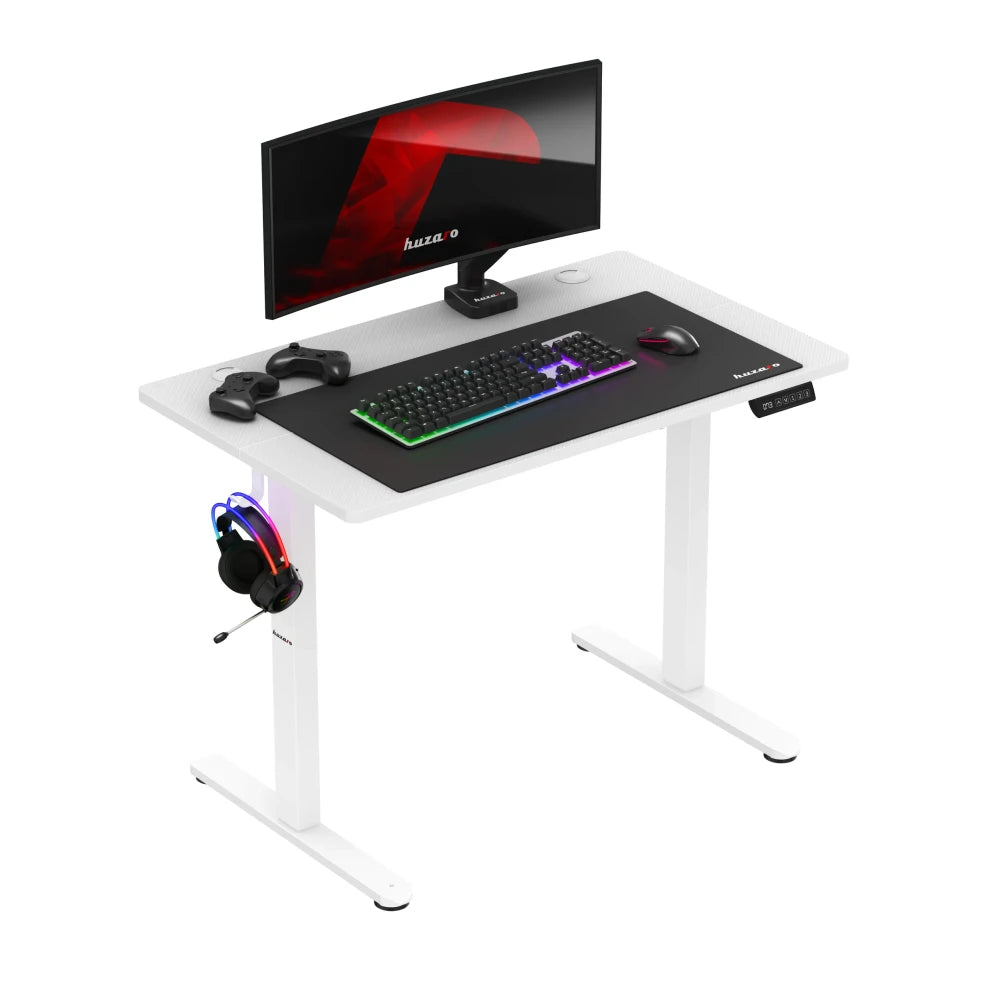 Huzaro Hero 7.9 elektrisk hev-senk skrivebord hvit 100 cm – frontvisning