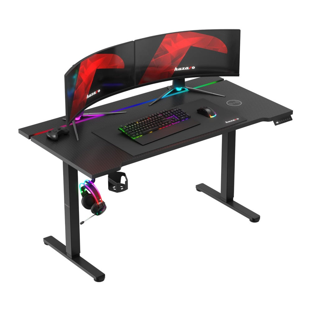 Huzaro Hero 8.7 RGB elektrisk hev-senk skrivebord svart 140 cm