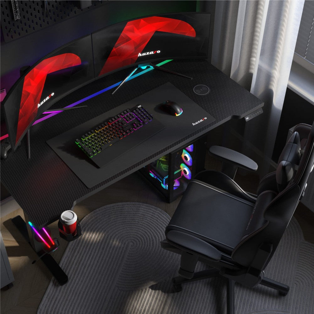 Huzaro Hero 8.7 RGB sett fra siden – bordplate og stativ