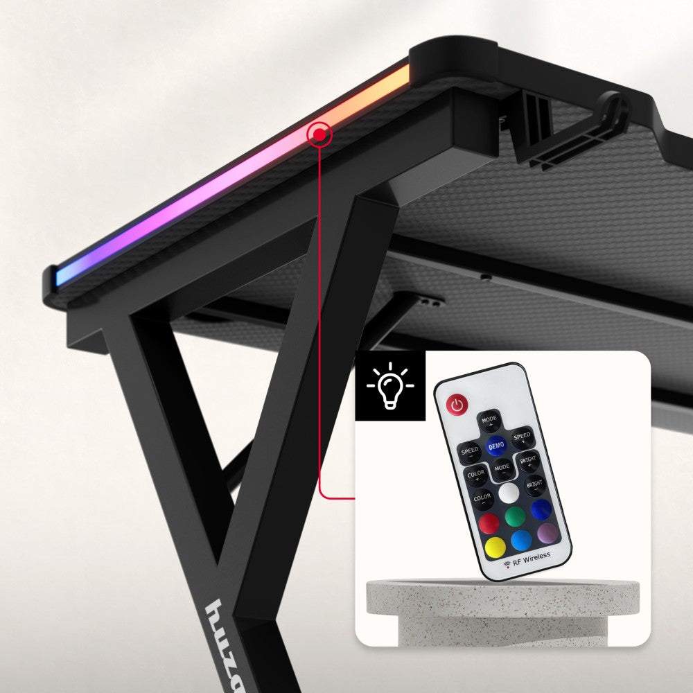 Huzaro Hero 2.3 RGB – oversiktsbilde av bordplaten sett ovenfra, 120 cm bredde