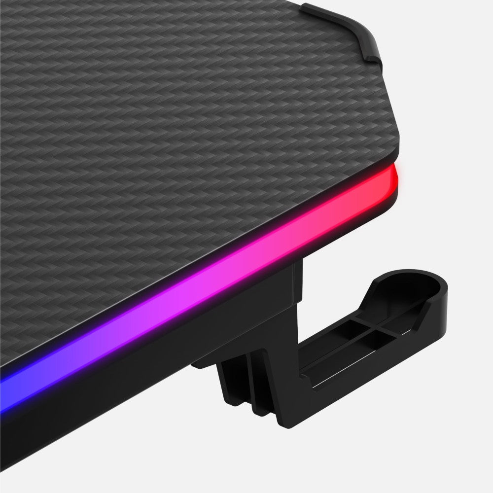 Huzaro Hero 3.3 RGB bordplate i MDF med carbon-belegg sett ovenfra