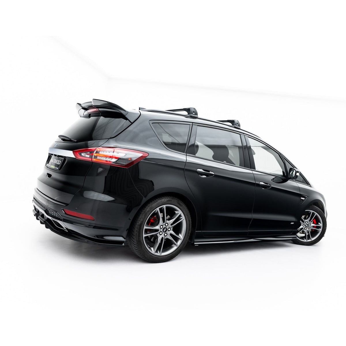 Sideskjørt diffusers i blank sort ABS til Ford S-Max Mk2 Facelift ST-Line