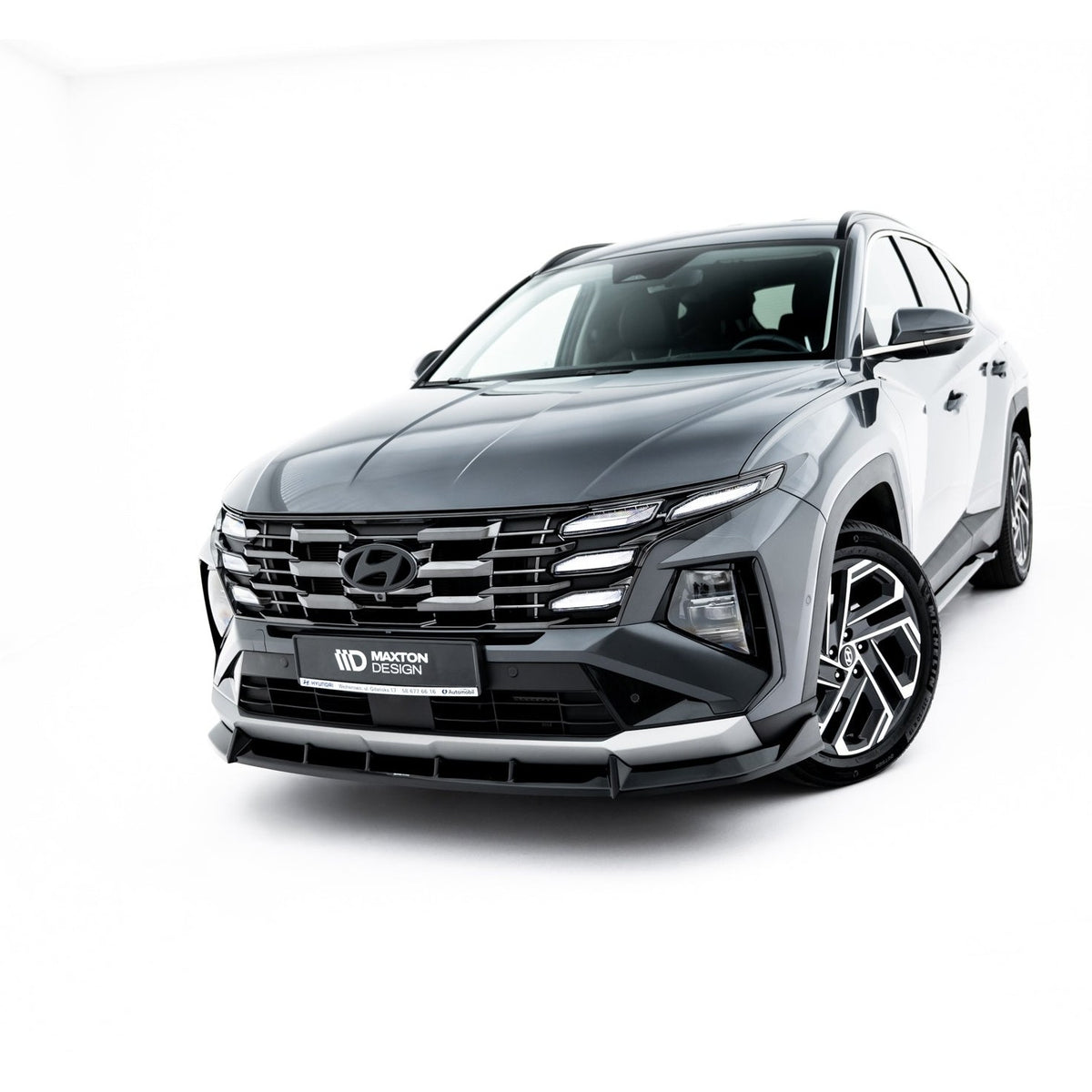Frontsplitter Hyundai Tucson Mk4 Facelift i ABS Gloss Black sett forfra