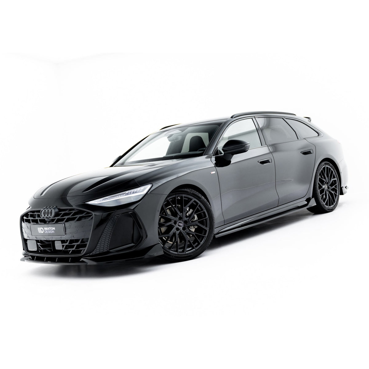 Splittersett V.2 til Audi A6 S-Line Avant C9 i blank sort ABS-plast