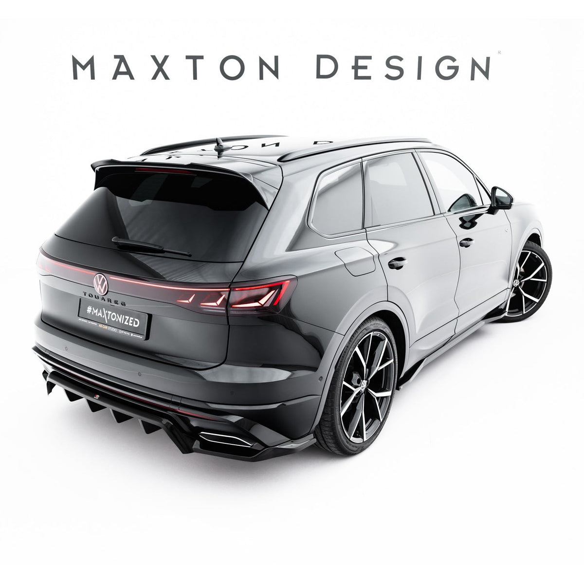Spoiler Cap i blank sort ABS til Volkswagen Touareg R-Line Mk3 Facelift