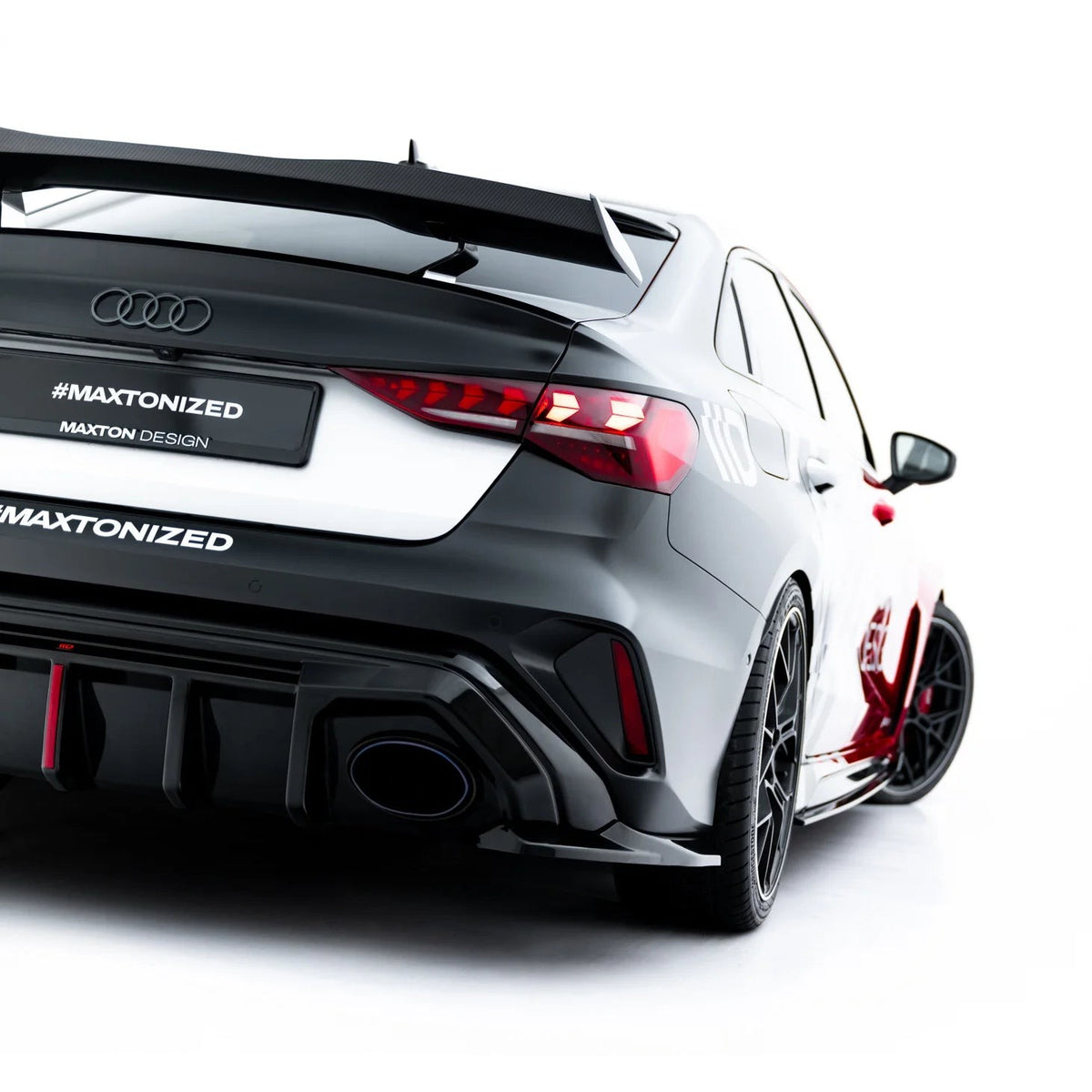 Sidesplittere Bak V.1 i blank sort ABS til Audi RS3 Sedan 8Y Facelift