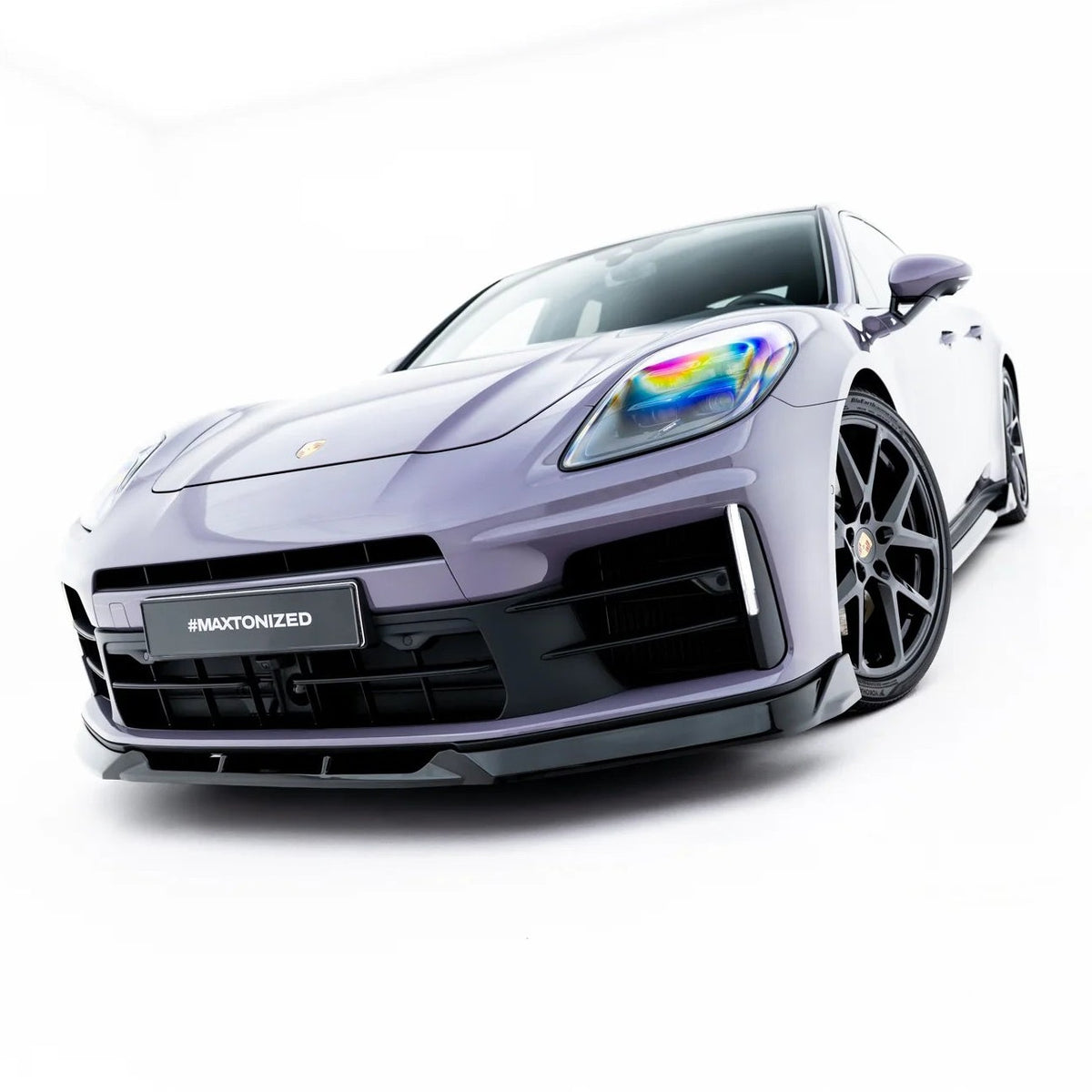 Frontsplitter i blank sort ABS til Porsche Panamera 972