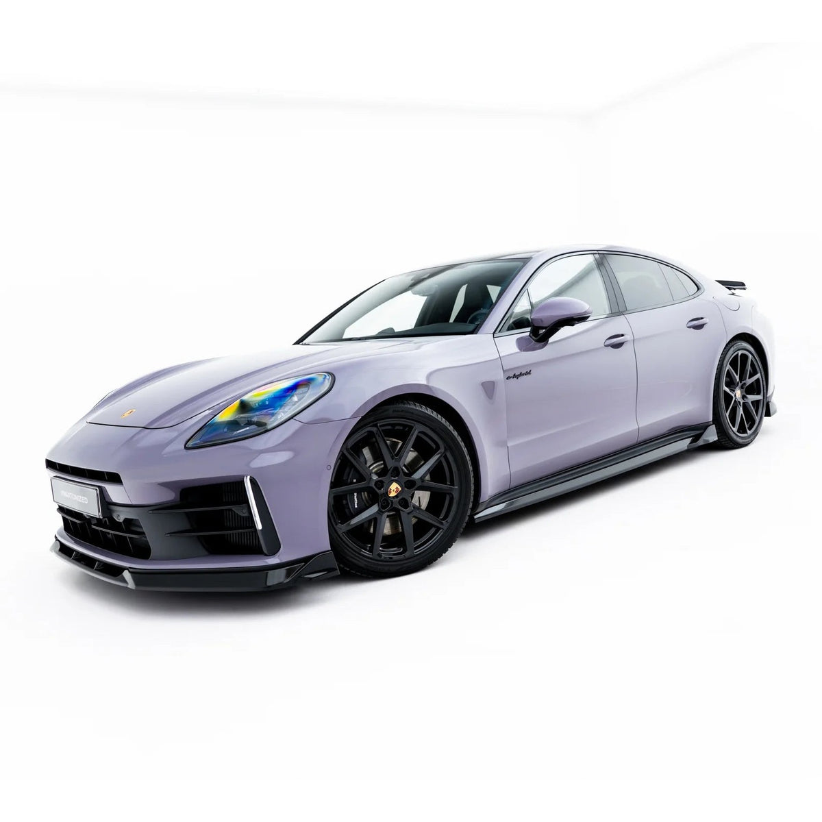 Splittersett fra Maxton Design til Porsche Panamera 972 i blank sort ABS-plast