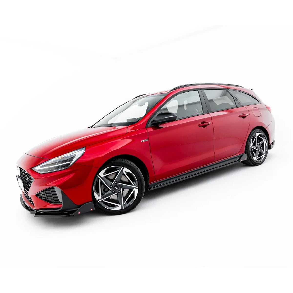 Splittersett V.1 fra Maxton Design til Hyundai I30 N-Line Wagon Mk3 Facelift i blank sort