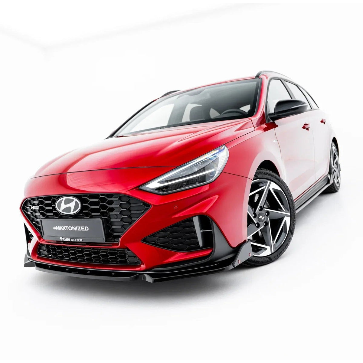 Frontsplitter V.1 med flaps til Hyundai I30 N Mk3 Facelift i blank sort