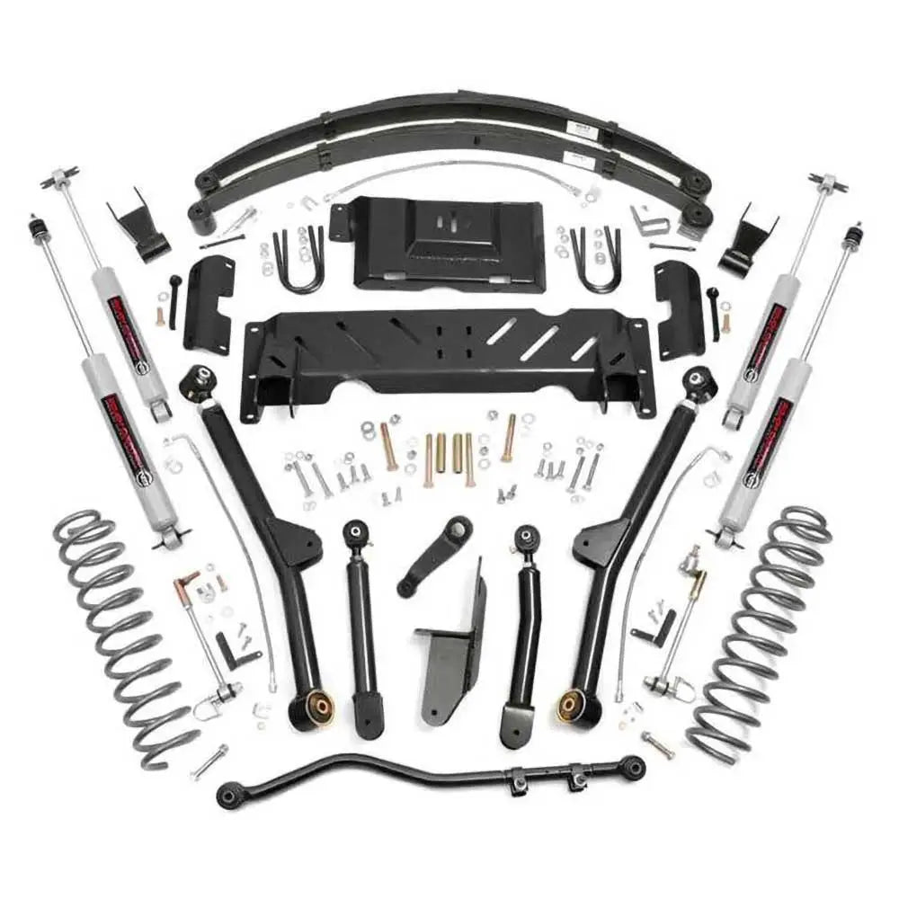 Hevesett med Long Arm Rough Country Np231 Løft 6,5’’ - Jeep Cherokee Xj 84-01