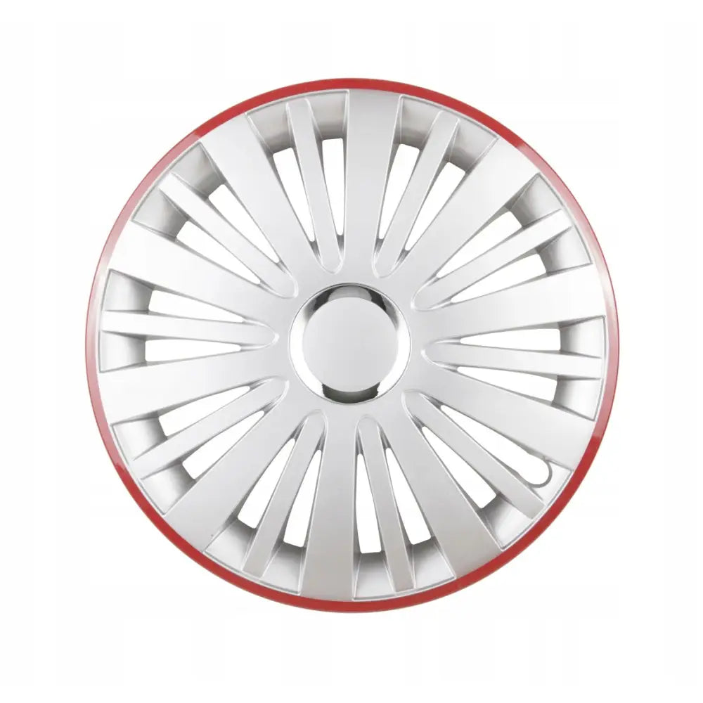 Hjulkapselsett Falcon 15’’ Sølvkant Rød Falcon 15’’ Rs
