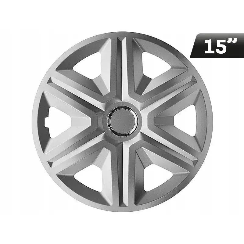 Hjulkapsler Fast Sølv Lakkert + Ring 15’’ 4 Stk