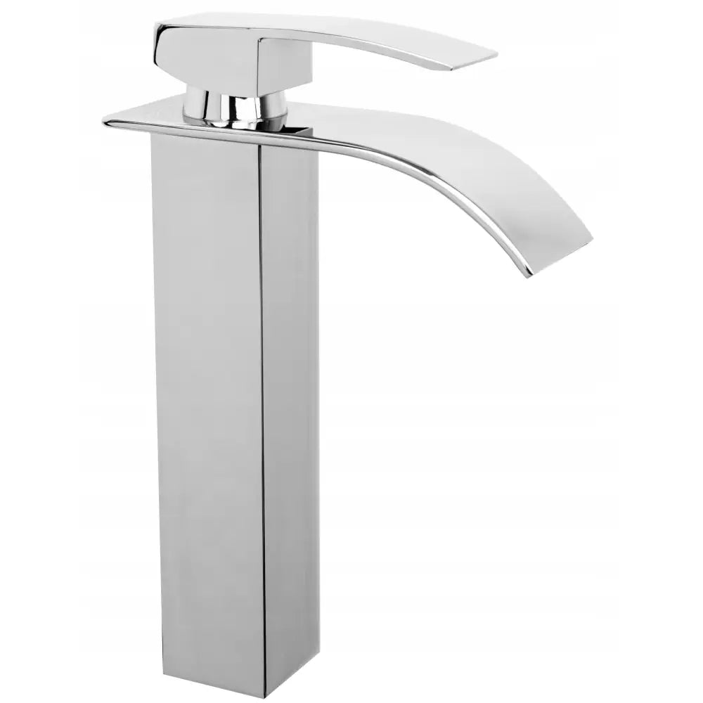 Høy Kaskade Sølvfarget Baderomsvaskbatteri Elva