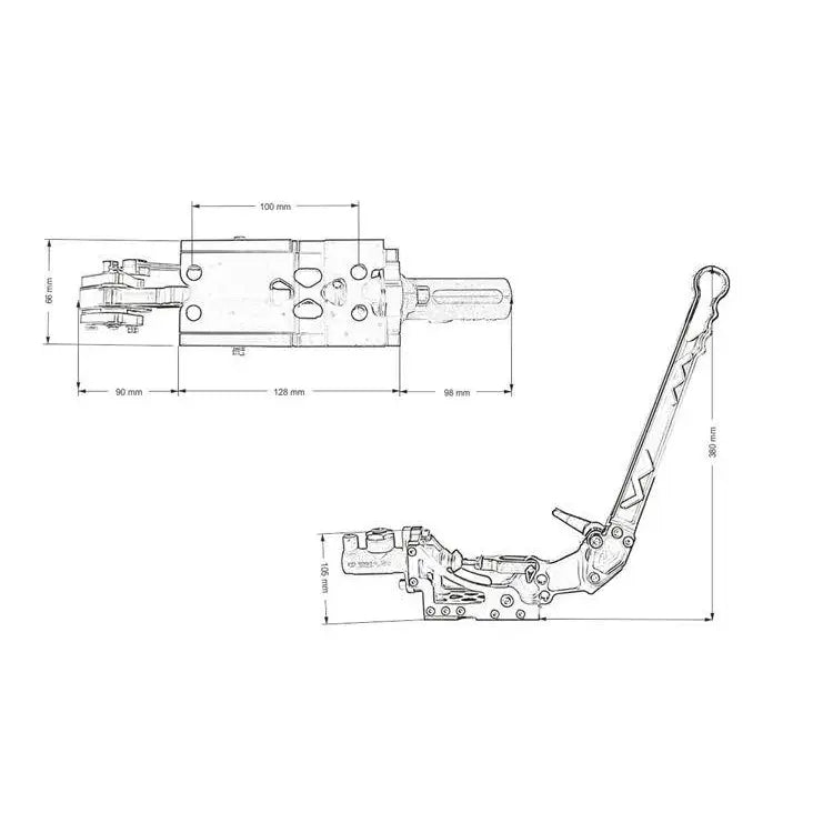 Hydraulisk Håndbrekk Turboworks Professional Race Silver