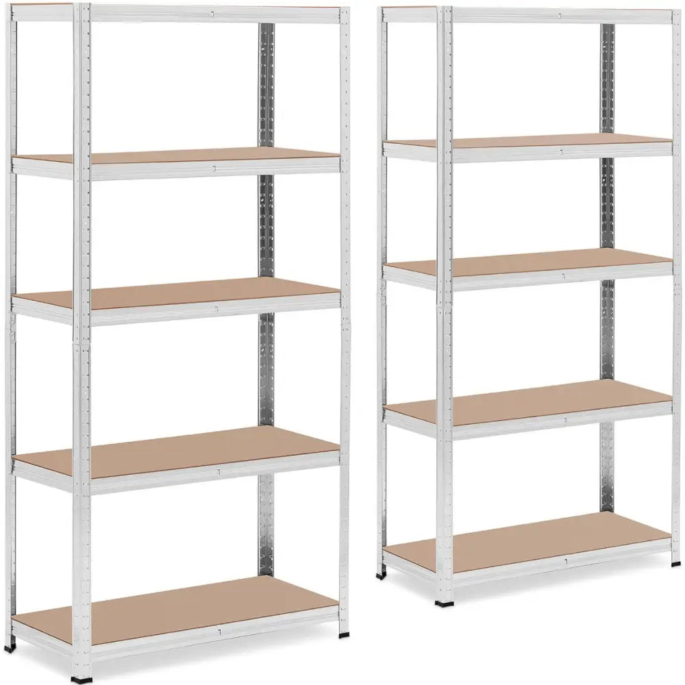 Hylle med fem Hyller 875 Kg 90 x 40 x 180 Cm Grå 2 Stk