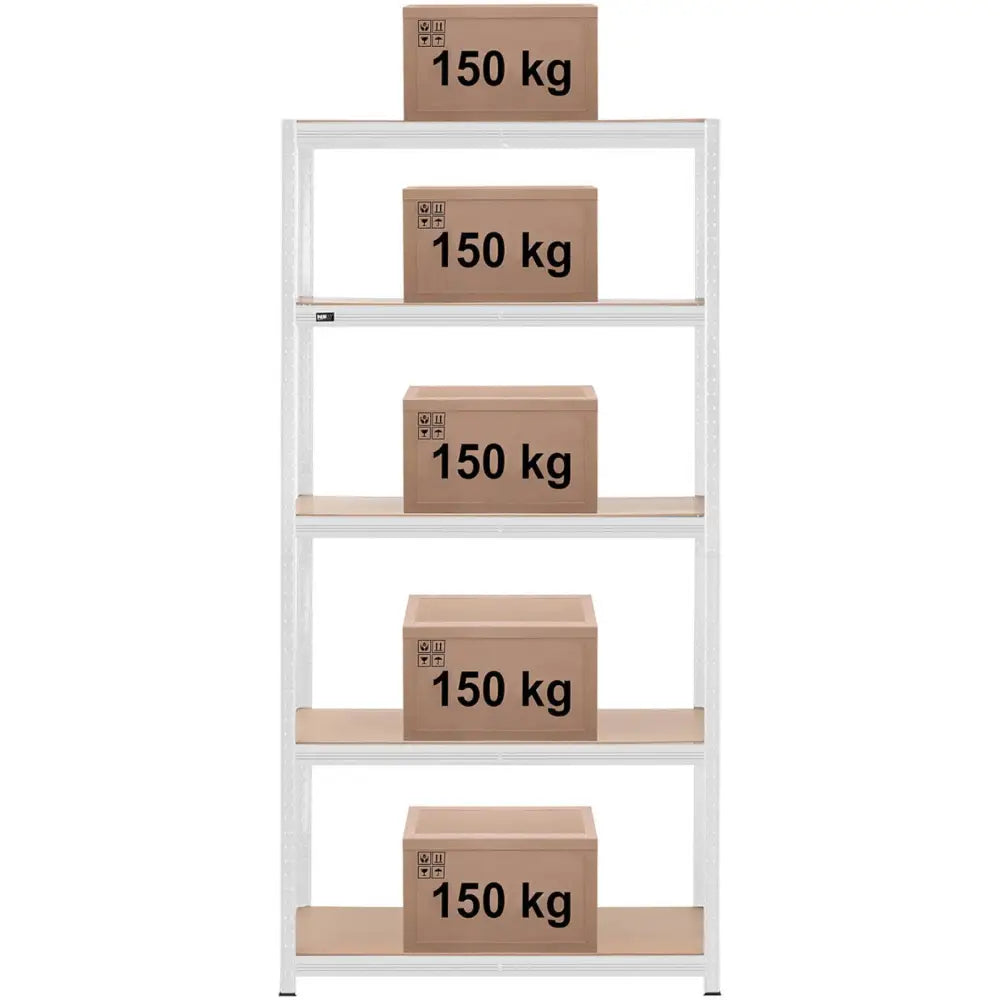 Hylle Metall 5 Hyller 750 Kg 100 x 60 x 197 Cm Grå