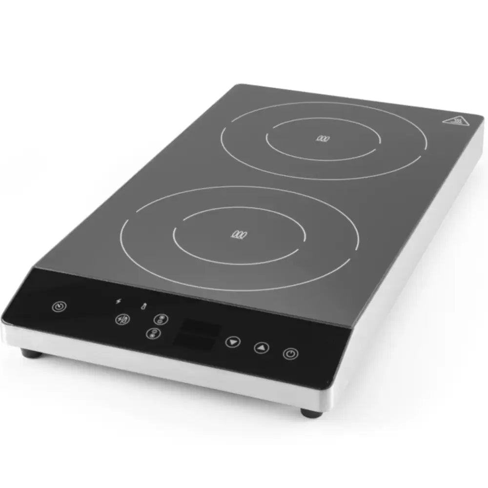 Induksjonstopp Bærbar 2 Brennere Oblique ø22 Cm 3500 w 230 v - Hendi 239438