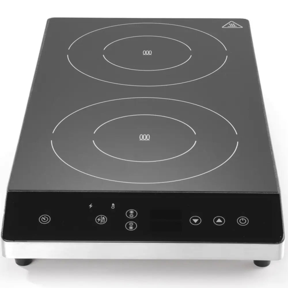 Induksjonstopp Bærbar 2 Brennere Oblique ø22 Cm 3500 w 230 v - Hendi 239438