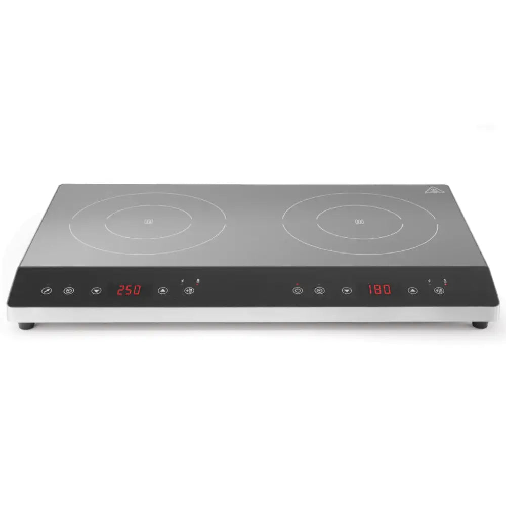 Induksjonstopper med Boost-funksjon 2 Kokesoner Oblique ø22 Cm 3500 w 230 v - Hendi 239445