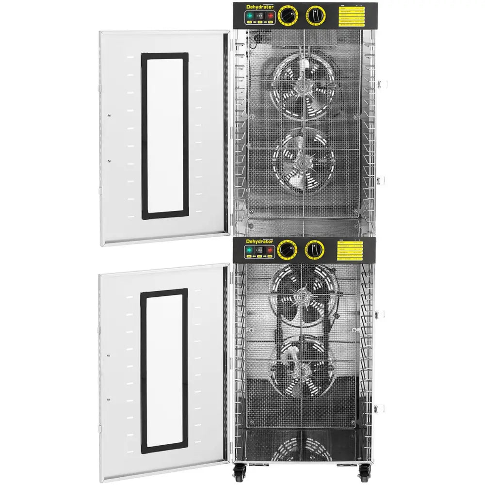 Industriell Mat Urter og Frukt Tørkemaskin - 2 Kamre 32 Hyller 40-90 c 3150 w