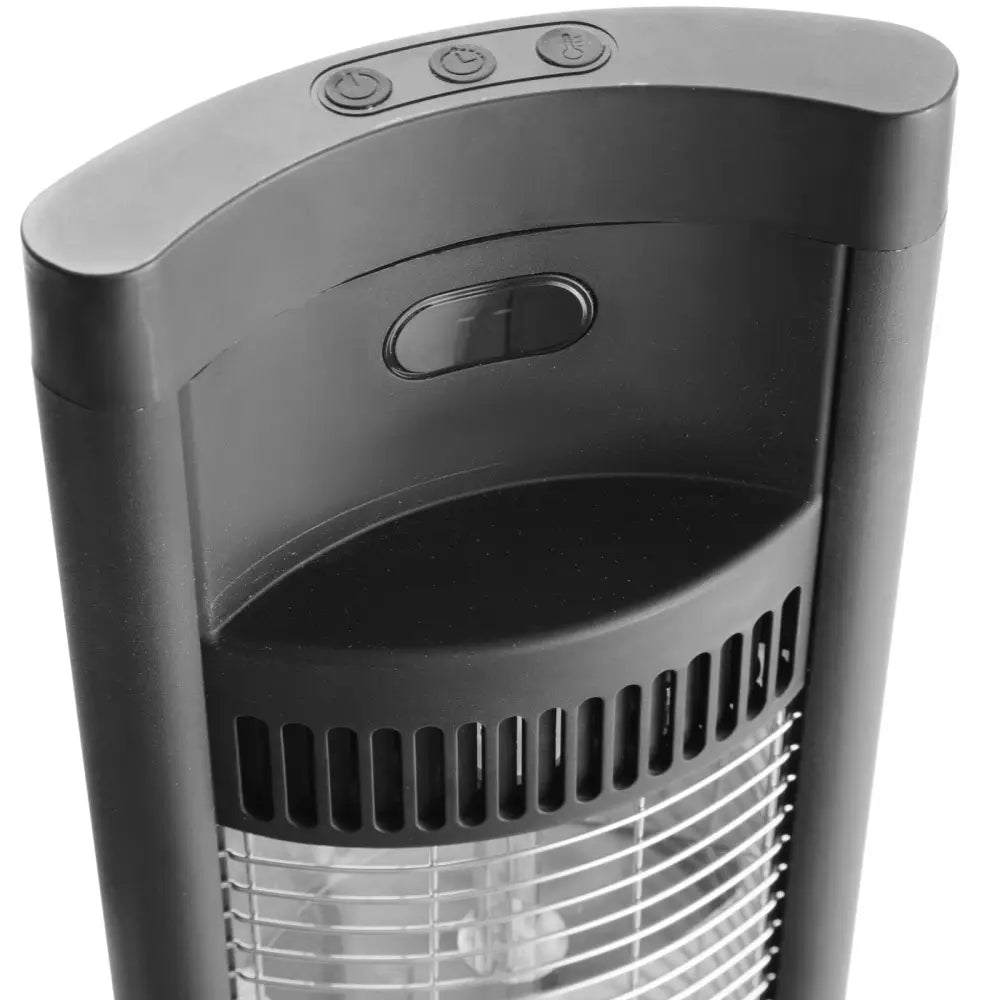 Infrarød varmelampe Tornado, detaljert toppvisning med tre kontrollknapper og ventilasjonsgitter i front.