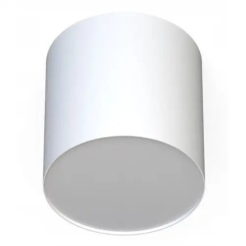 Innfelt Spotlys Nowodvorski Point Plexi LED-armatur, hvit sylinderform sett nedenfra mot nøytral bakgrunn.