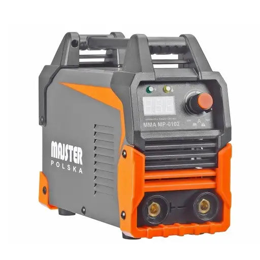 Invertersveisemaskin 315A, skrå frontvisning som viser bærehåndtak, digitalt display og kontrollknapp på panelet.