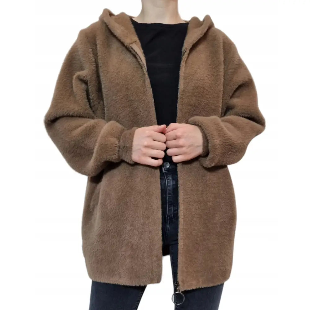 Jakke/bluse i Alpakka for Store Størrelser - Beige