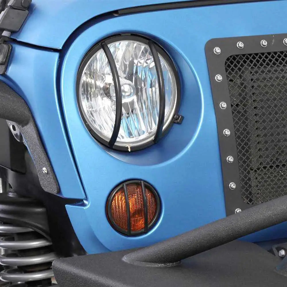 Jeep Wrangler Jk 2 d 07-18 Svart Stål Frontlyktbeskyttere - Smittybilt