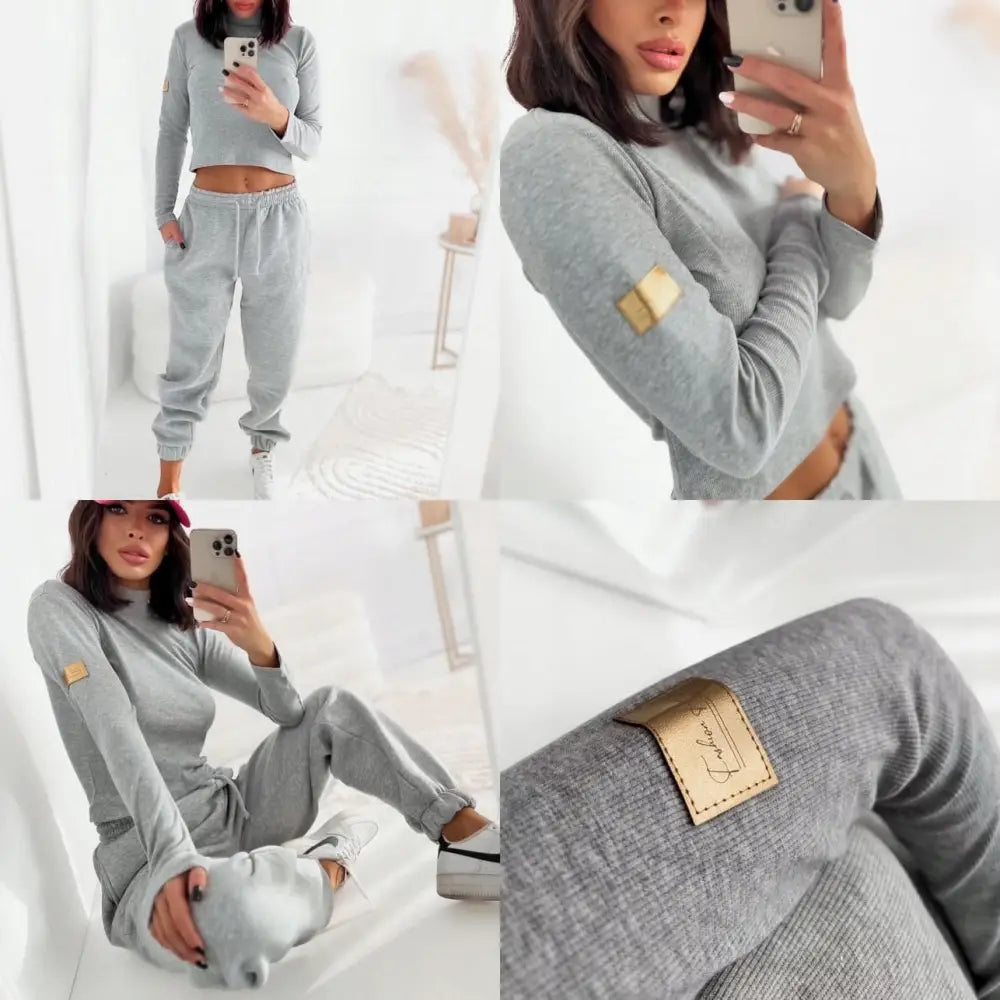 Joggedresssett med Topp og Bukser - Grå